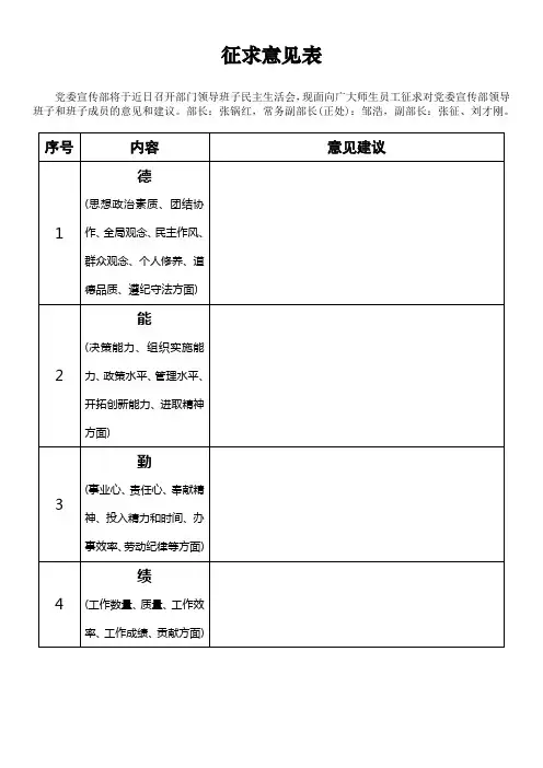 征求意见表