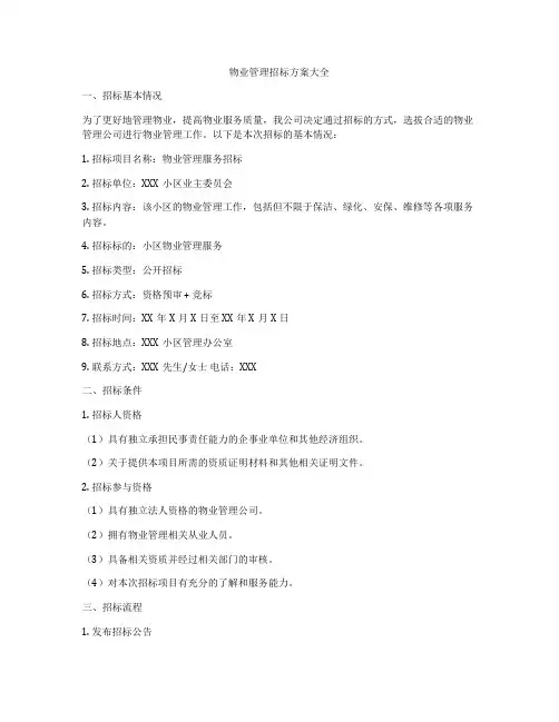 物业管理招标方案大全