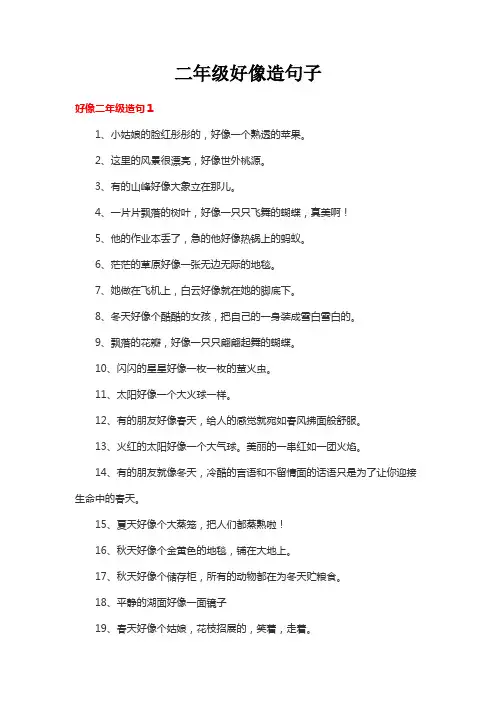 二年级好像造句子