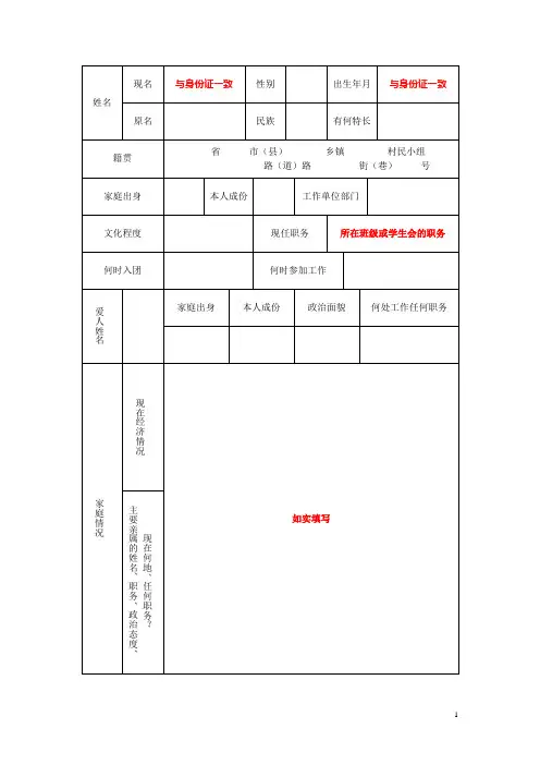 3、入党积极分子考察表