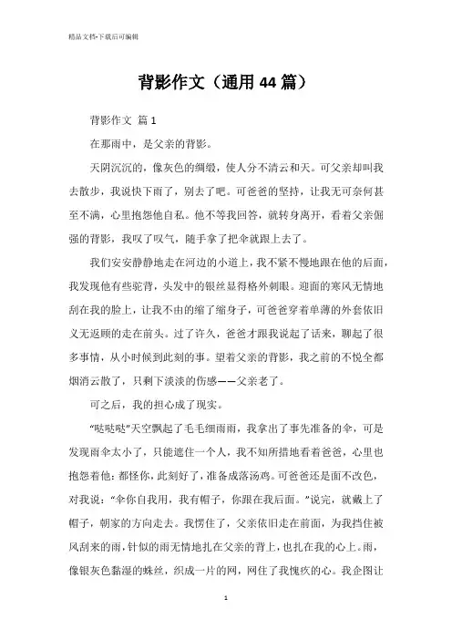 背影作文(通用44篇)