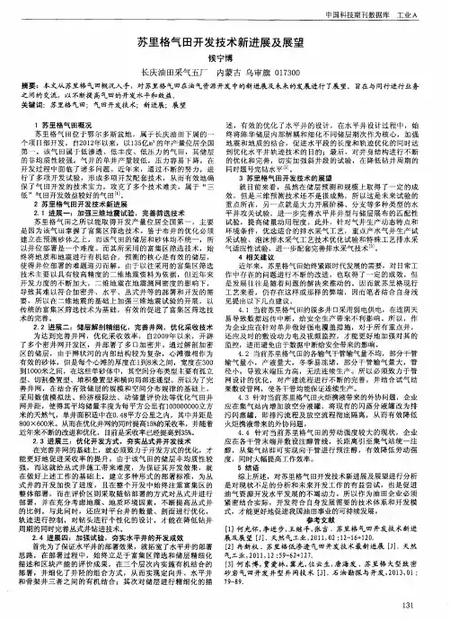 苏里格气田开发技术新进展及展望