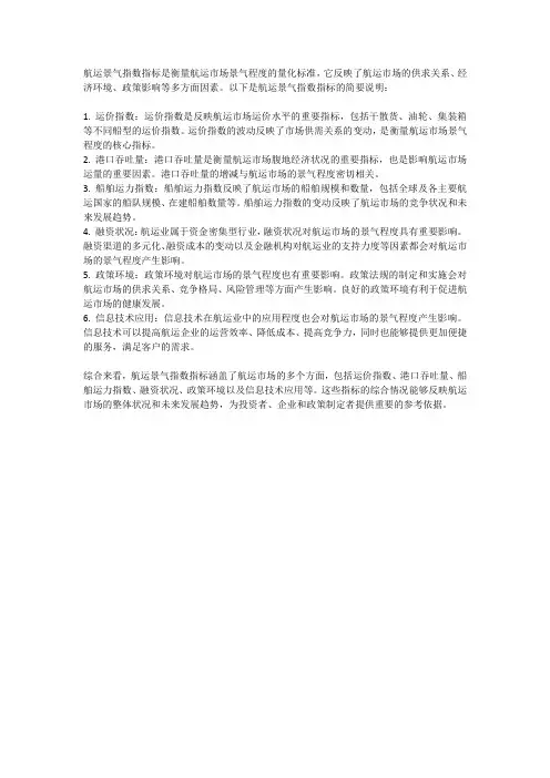 航运景气指数指标