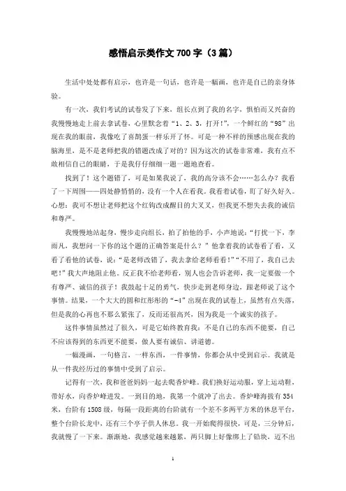感悟启示类作文700字(3篇)