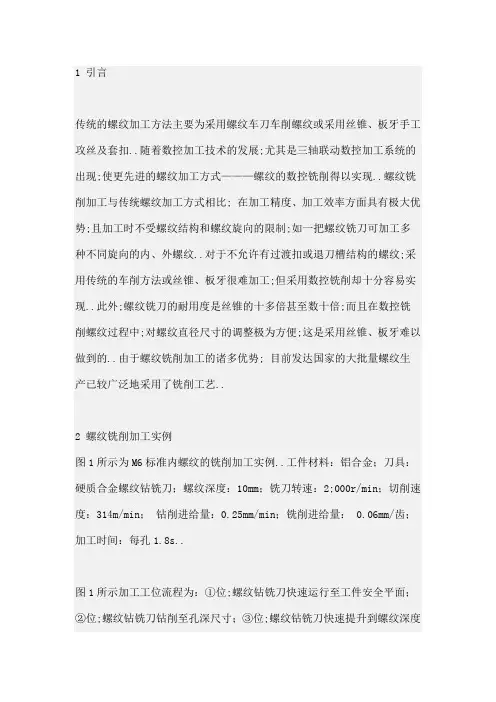 内螺纹铣削加工