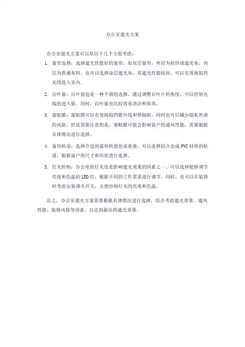 办公室遮光方案