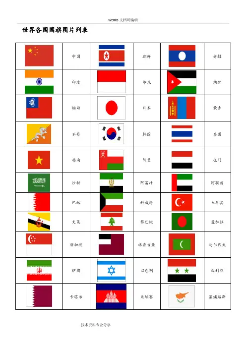 世界各国国旗图片一览表(包括新成立国家共191个国家国旗图标)