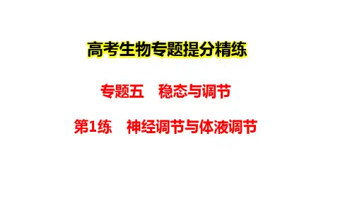 专题5 稳态与调节 第1练 神经调节与体液调节