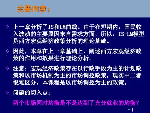第十五 十六章  宏观经济政策分析与实践(2)
