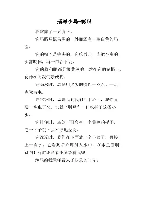 描写小鸟绣眼