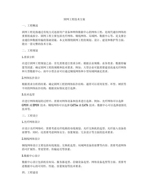 固网工程技术方案