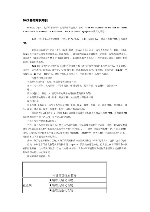 ROHS基础知识培训