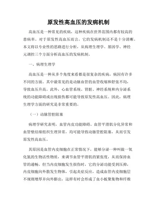 原发性高血压的发病机制