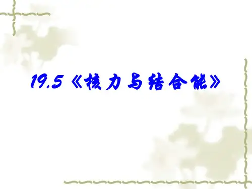 19.5 核力与结合能PPT课件