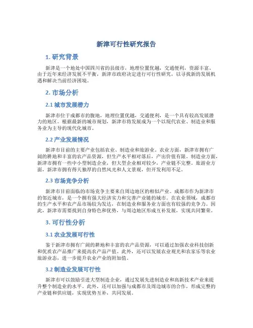 新津可行性研究报告