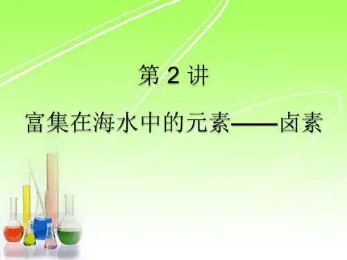 高考化学一轮复习1：富集在海水中的元素——卤素精品课件