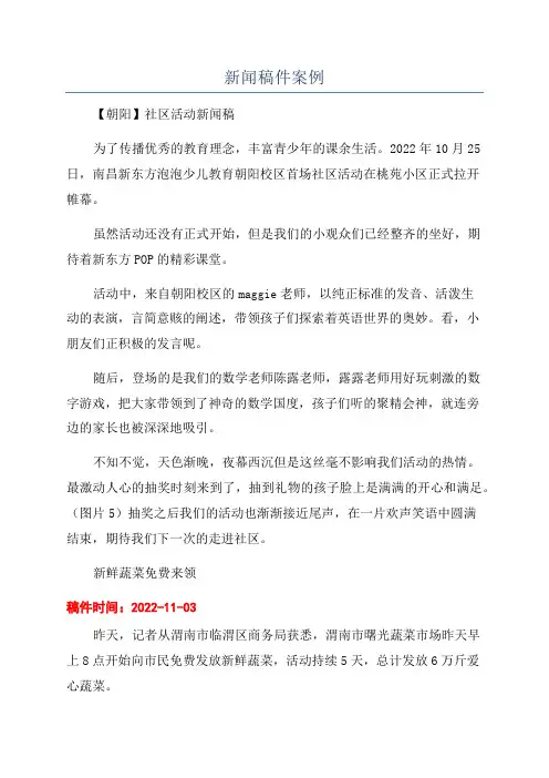 新闻稿件案例