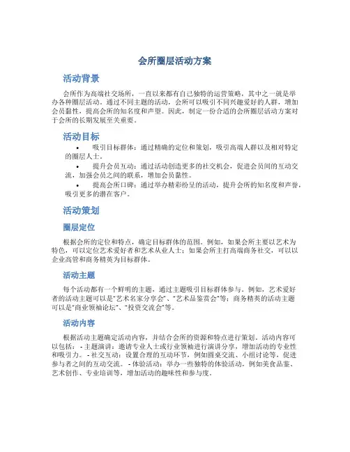 会所圈层活动方案