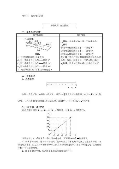 高考物理总复习实验五 探究动能定理