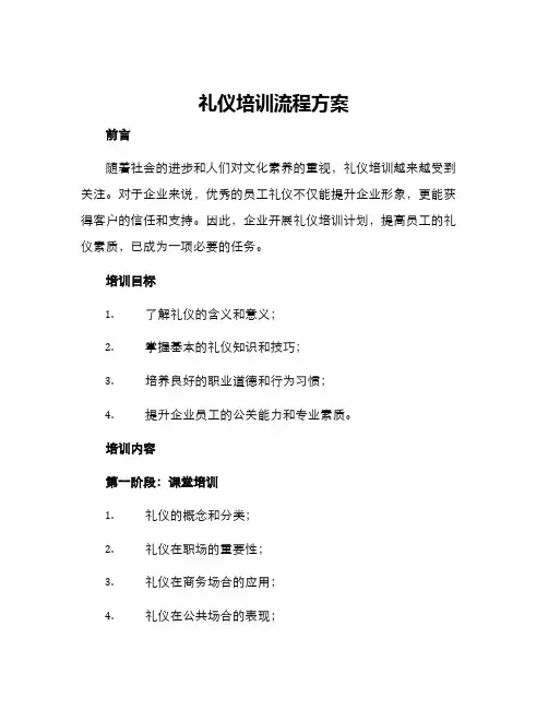 礼仪培训流程方案