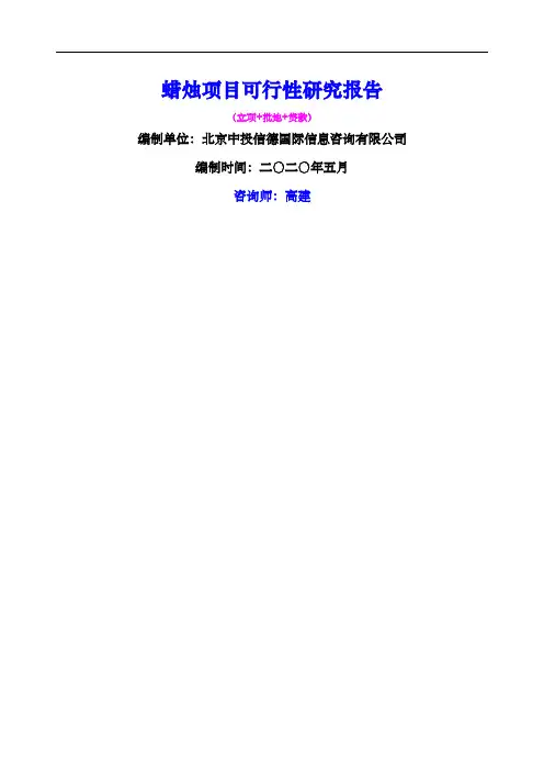 蜡烛项目可行性研究报告