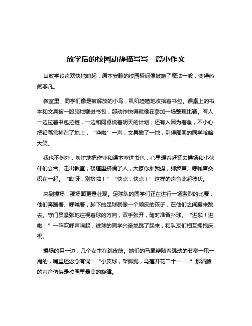 放学后的校园动静描写写一篇小作文