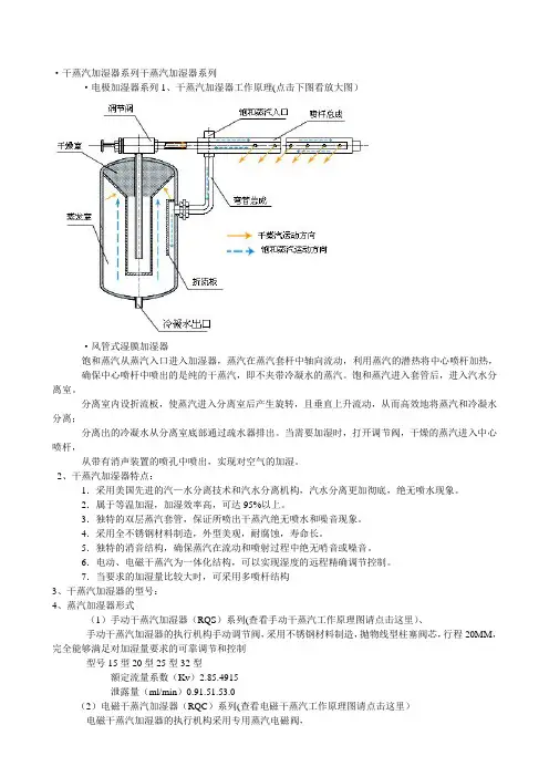 干蒸汽加湿器系列干蒸汽加湿器系列