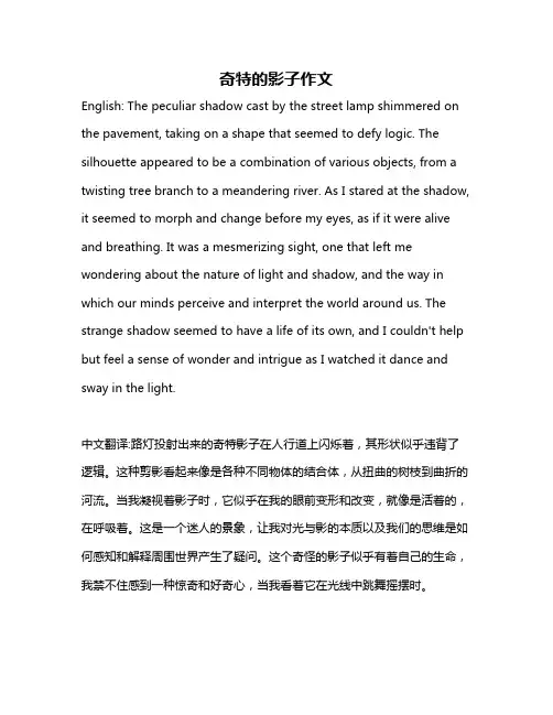 奇特的影子作文