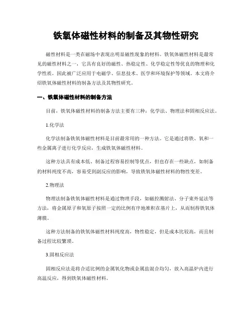 铁氧体磁性材料的制备及其物性研究