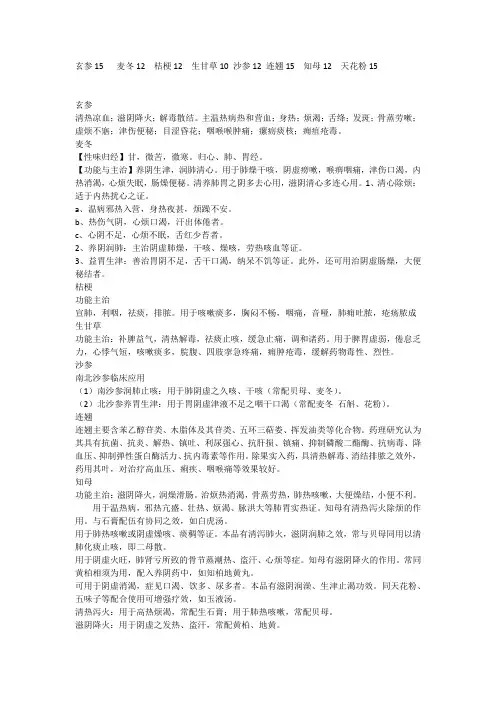 干燥症,润燥中药方