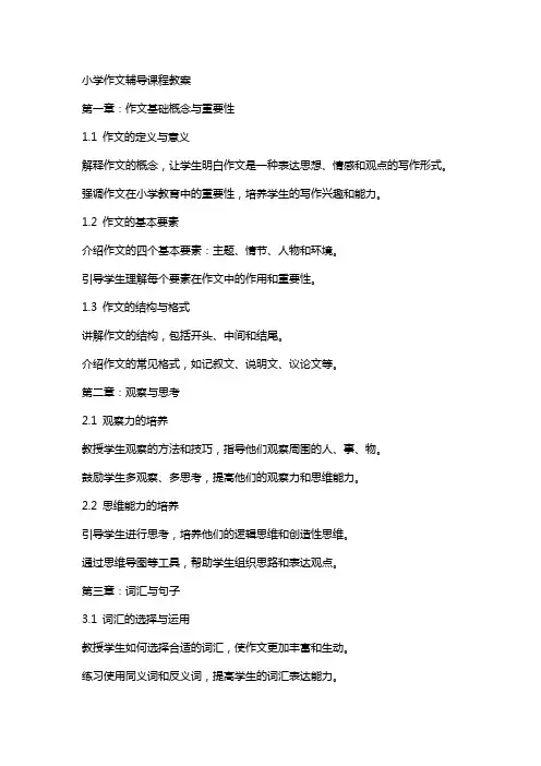 小学作文辅导课程教案