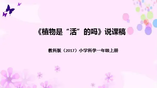 教科版(2017版)科学一年上册《植物是“活”的吗》说课稿(附反思、板书)课件