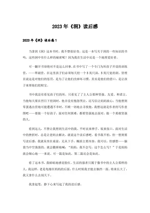 2023年《洞》读后感_2