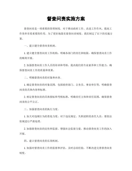 督查问责实施方案