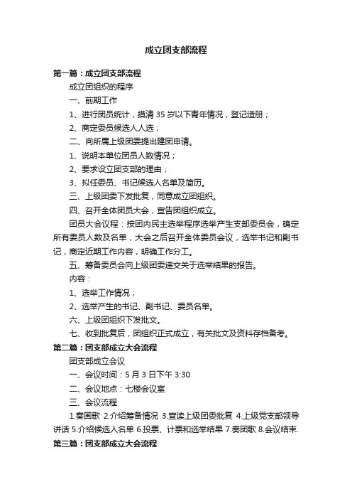 成立团支部流程