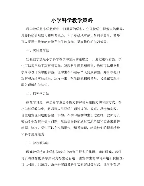 小学科学教学策略