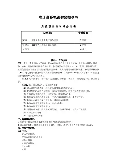 电子商务概论实验指导书