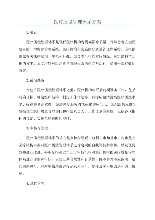 医疗质量管理体系方案