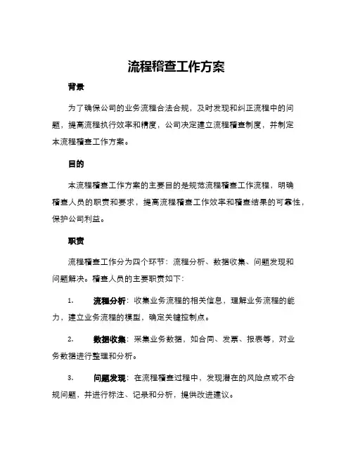 流程稽查工作方案