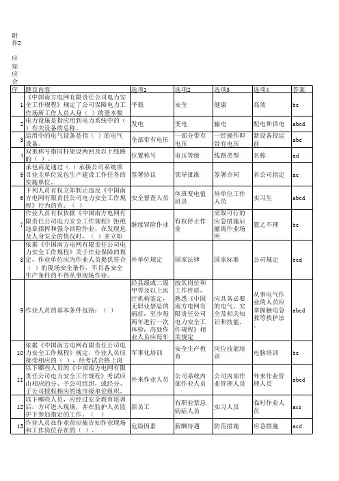 应知应会题库汇总(用电综合类)(多选题)修改版