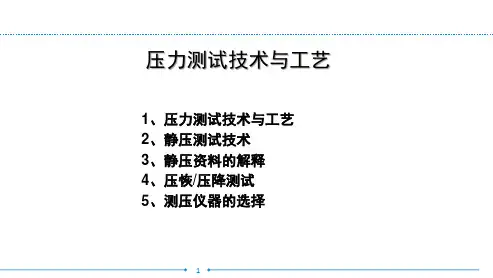 压力测试技术与工艺 教学PPT课件