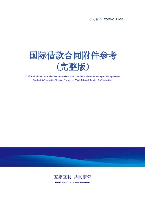 国际借款合同附件参考(完整版)