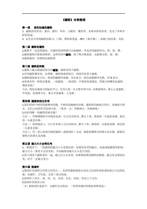 磁铁内容整理