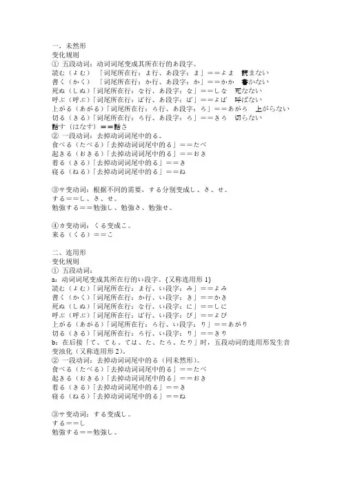 动词活用表