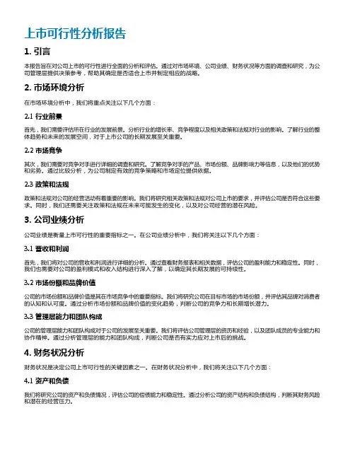 上市可行性分析报告