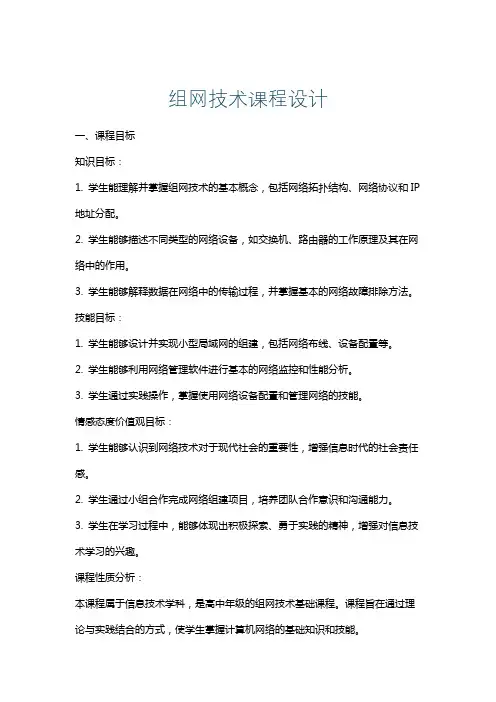 组网技术课程设计