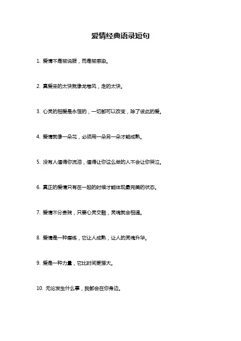 爱情经典语录短句