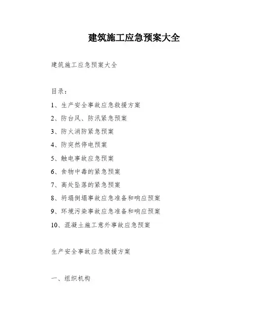 建筑施工应急预案大全