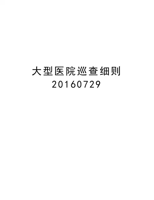 大型医院巡查细则0729说课讲解