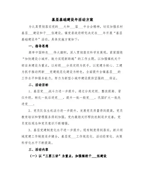 基层基础建设年活动方案(3篇)